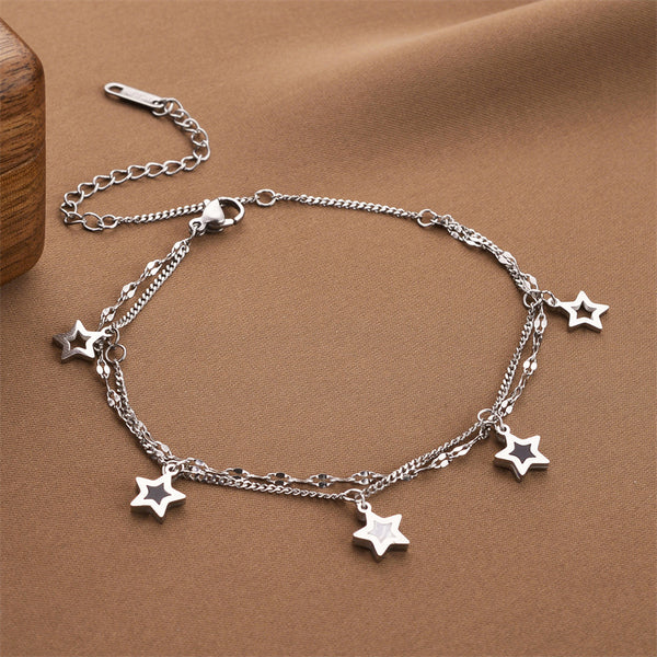 Double Layer Pentagram Titanium Steel Bracelet - Stuffs & Savers