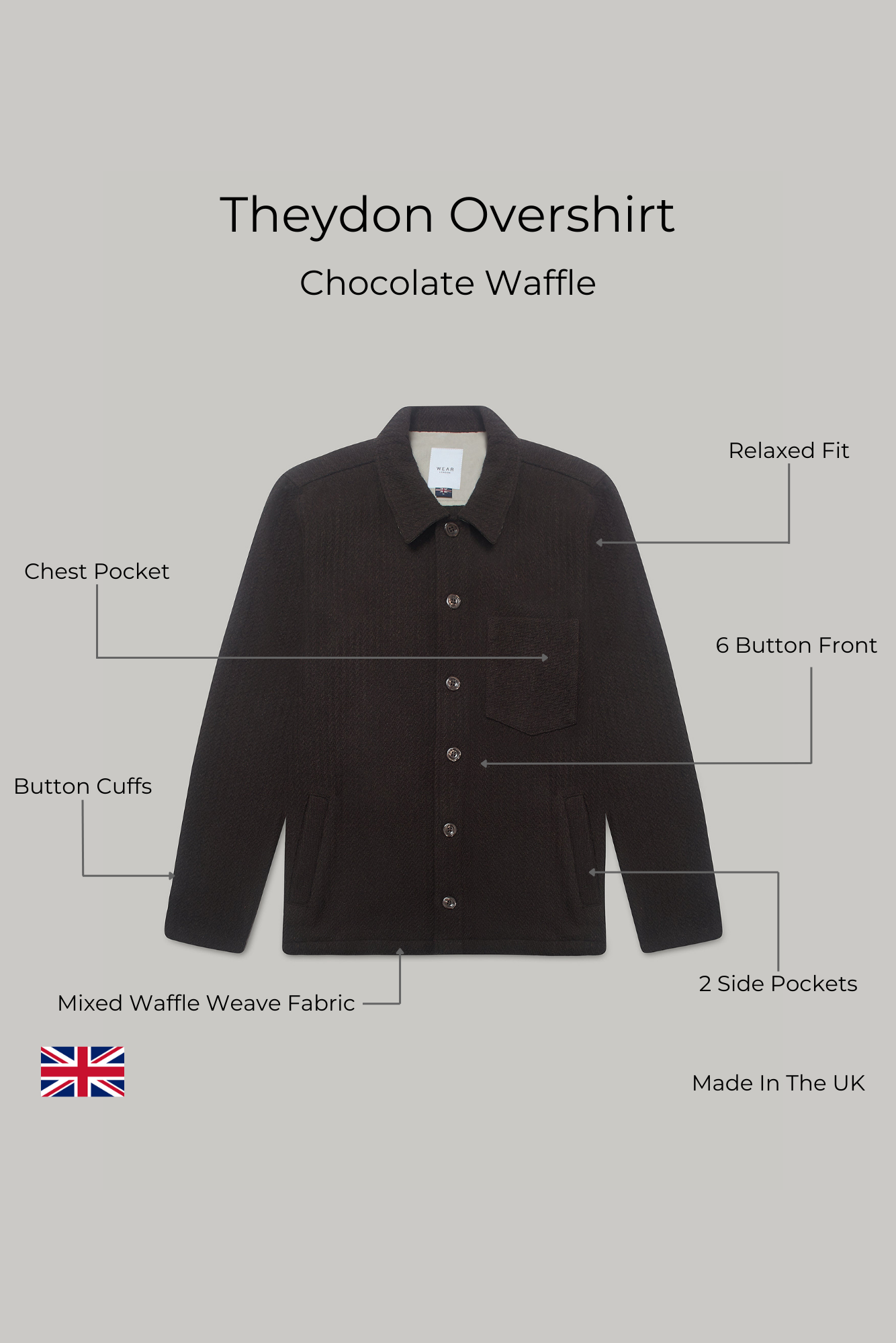 Theydon Overshirt - Chocolate Waffle