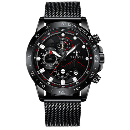 TRSOY Mens Waterproof Quartz Watch