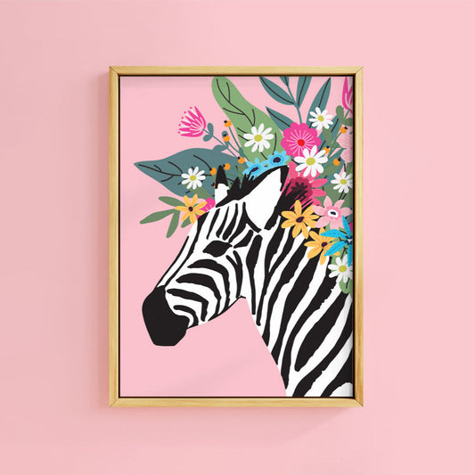 FLORAL ZEBRA CROWN PRINT