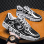 casual all-match shiny leather panel shoes