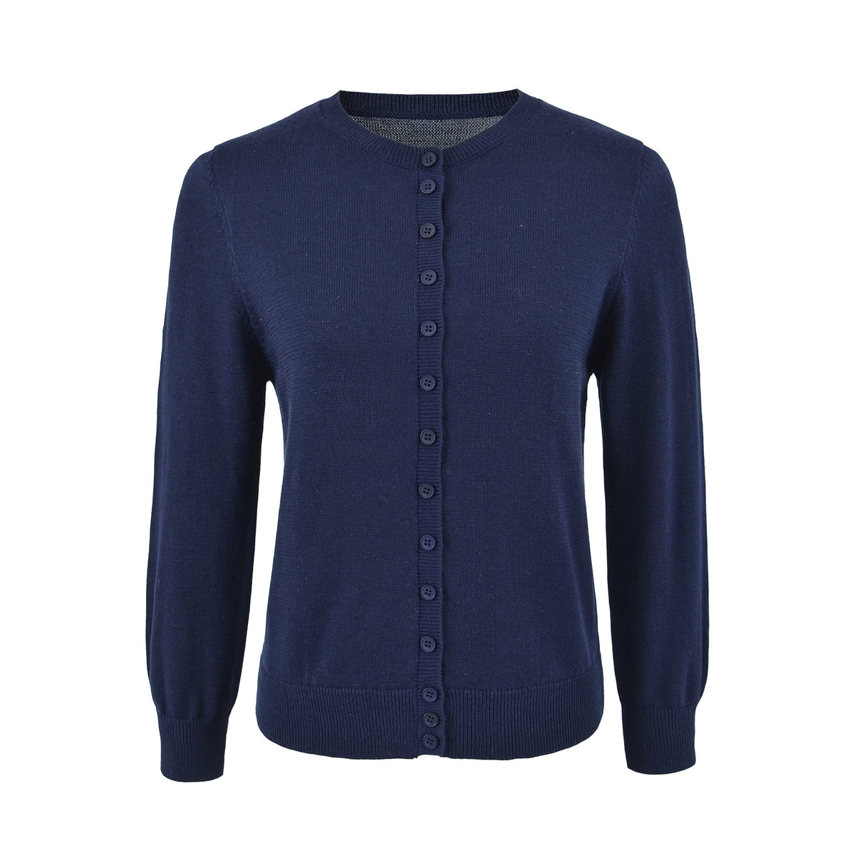 Round Neck Cropped Knit Cardigan