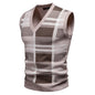 Sweater Knitwear Plaid V-Neck Pullover Casual Vest