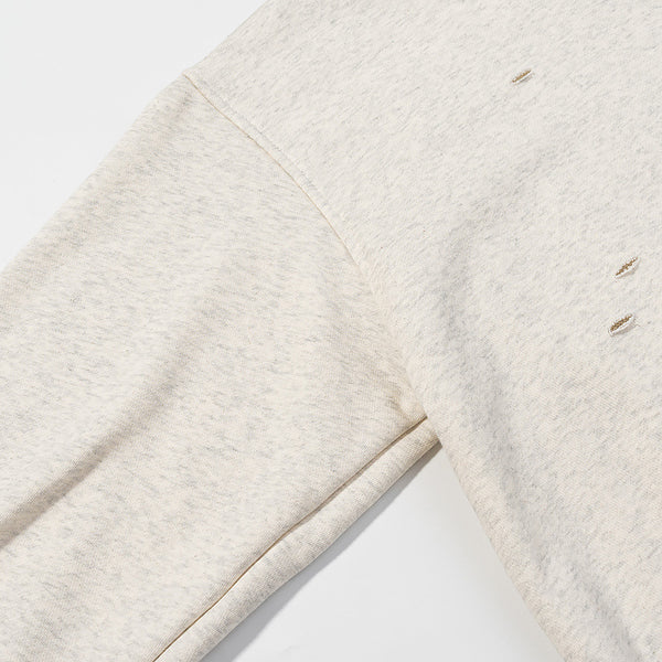 Casual versatile leopard print patchwork ripped hooded sweatshirt