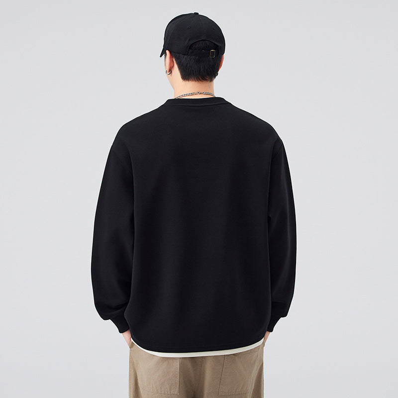 Heavyweight Faux Layered V-Neck  Sweatshirt