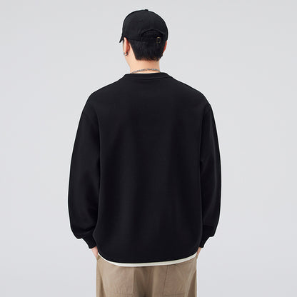 Heavyweight Faux Layered V-Neck  Sweatshirt