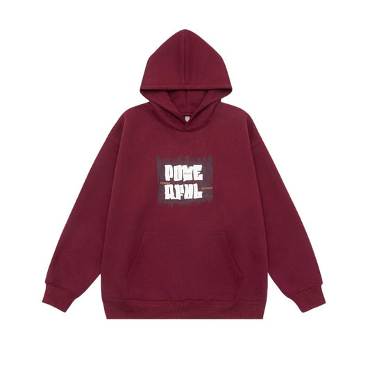 Letter Print Design Unisex Loose Fit Hoodie Sweatshirt