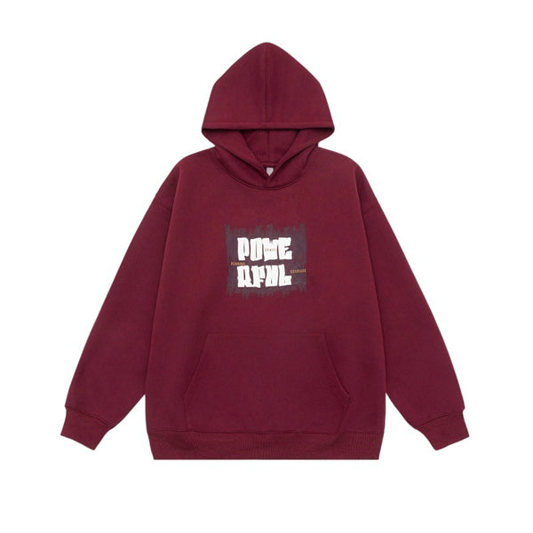 Unisex Letter-Print Pullover Hoodie