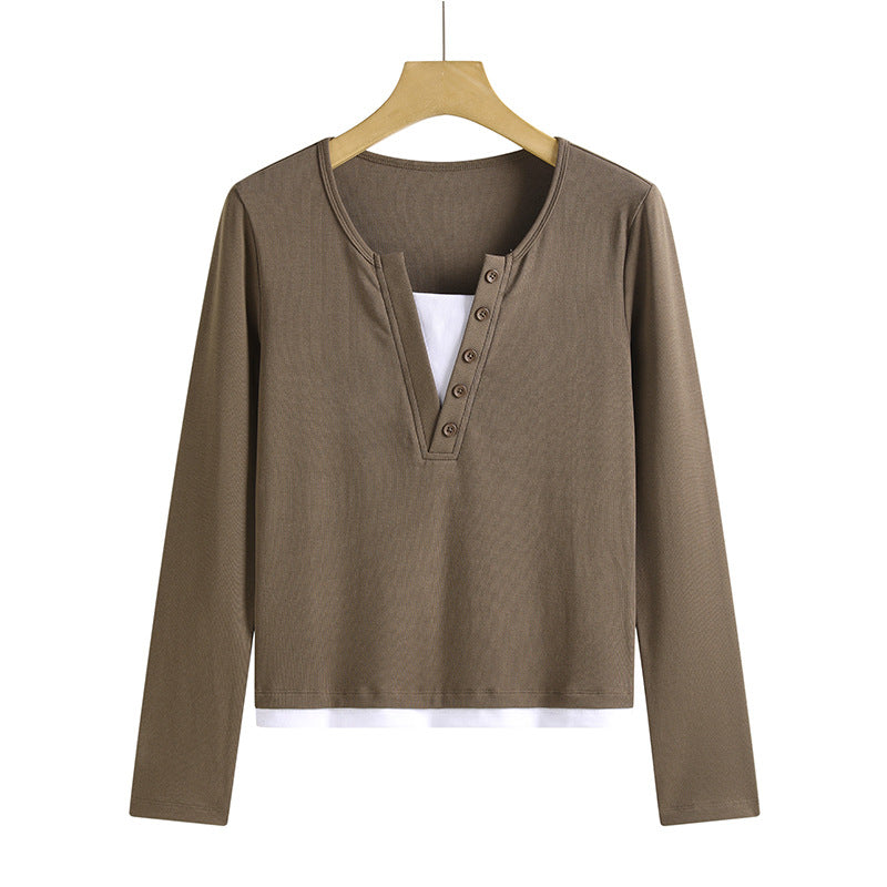 Slim fit round neck top - view 9