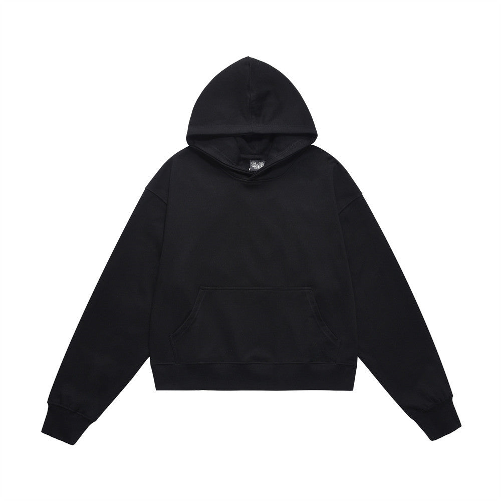 Solid Color Hoodie  Loose Casual Streetwear Simple Sporty Pullover Hooded Sweatshirt