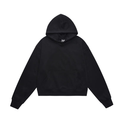 Solid Color Hoodie  Loose Casual Streetwear Simple Sporty Pullover Hooded Sweatshirt