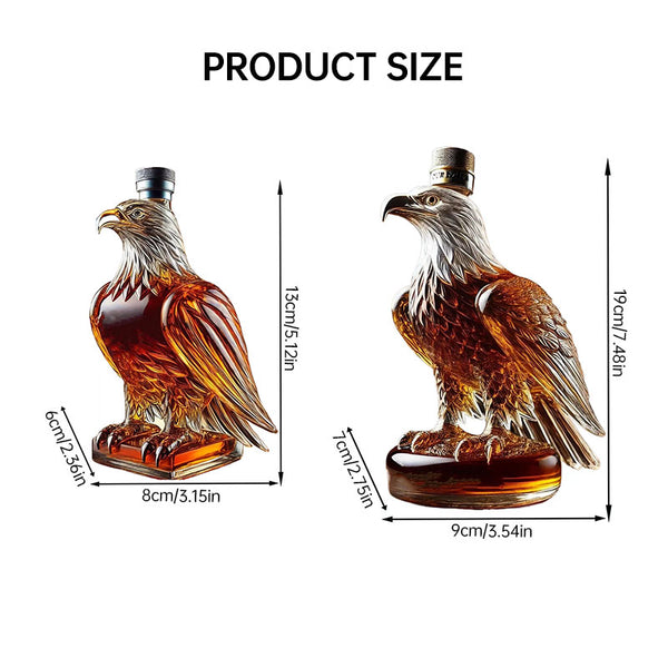 Carafe à Whisky en forme de Petit Aigle. Idéale pour Papa ou votre Mari. Bouteille en Verre Exquise, Parfaite pour la Décoration de Noël.