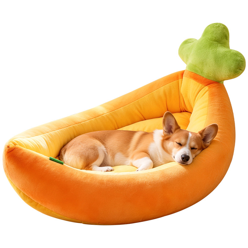 Carrot Cat Bed Winter Warm Plush Thickened