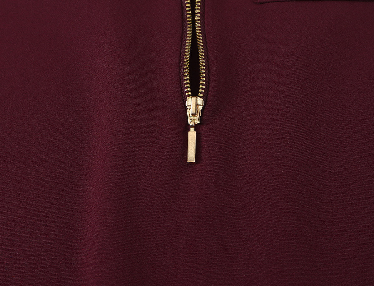 Splicing zipper short dress