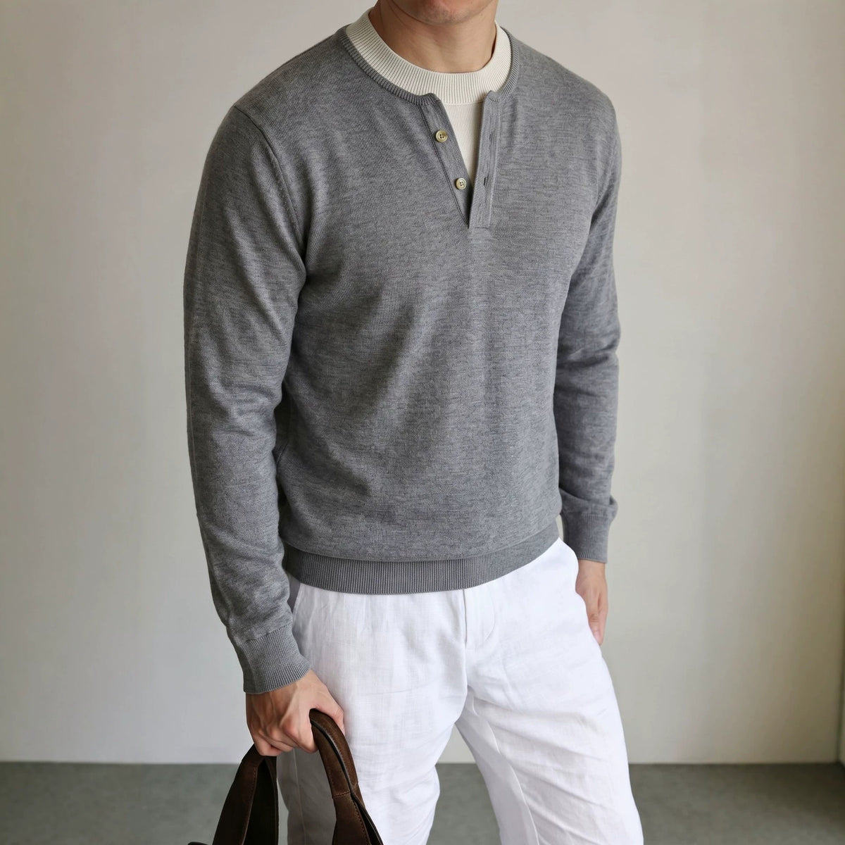 Color blocking long sleeved loose sweater