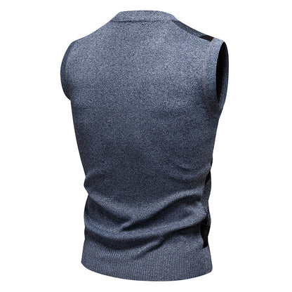 Sweater Knitwear Plaid V-Neck Pullover Casual Vest