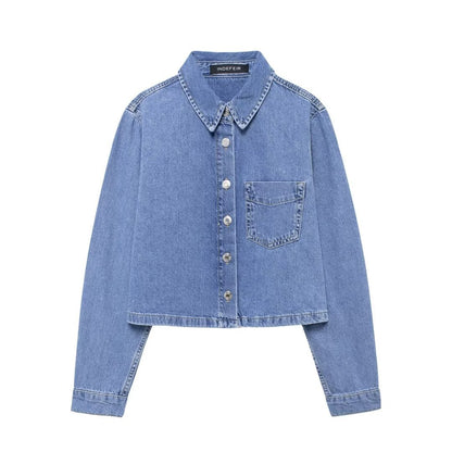 washed blue denim suit
