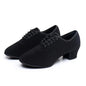 Chaussures de danse latine d'intérieur à double semelle en tissu Oxford pour hommes, chaussures d'entraînement de danse à talons hauts pour garçons, chaussures de danse de salon