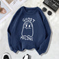 Velvet hoodie round neck letter print
