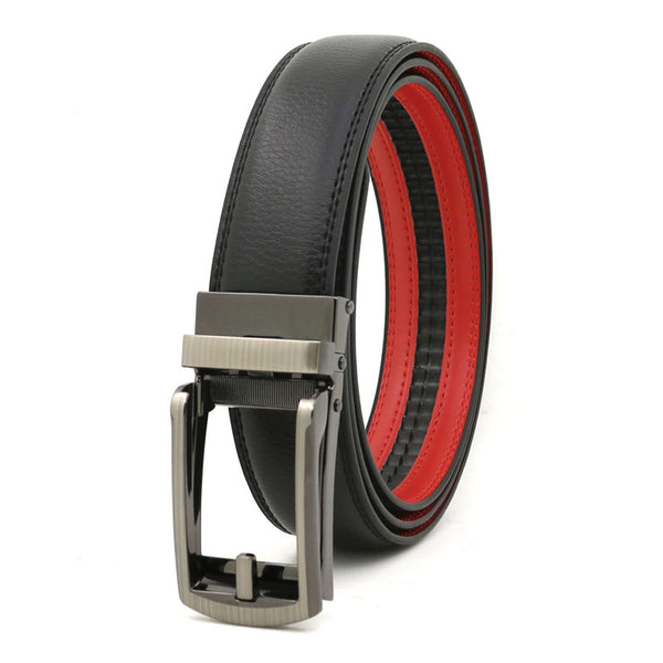 Men's automatic buckle two-layer cowhide leather belt ﻿