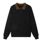 Long Sleeve Turn-Down Collar Knit Sweater