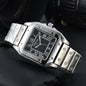 Stainless steel 3-pin square watch