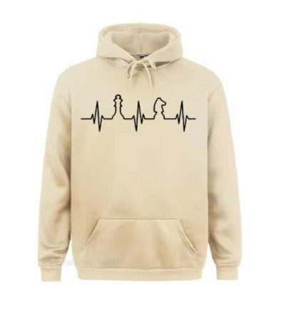 Chess Heartbeat 3D Digital Printed Long Sleeve Hoodie