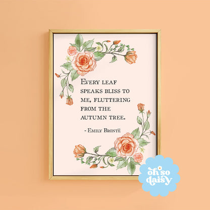 EMILY BRONTE AUTUMN PRINT