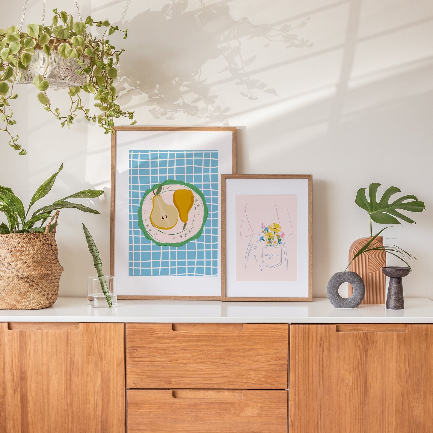 PEAR ON VINTAGE PLATE PRINT