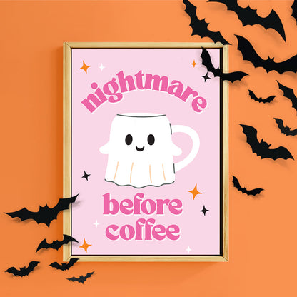 NIGHTMARE BEFORE COFFEE PINK PRINT