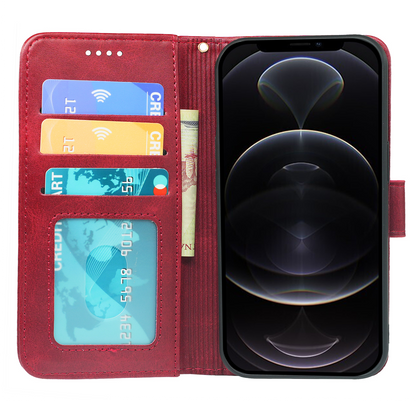 Étui Portefeuille en Cuir avec Rabat pour iPhone 12 Series, avec Porte-Cartes