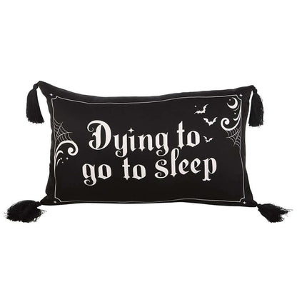 Coussin en satin « Gothic Gifts Dying to Go to Sleep »