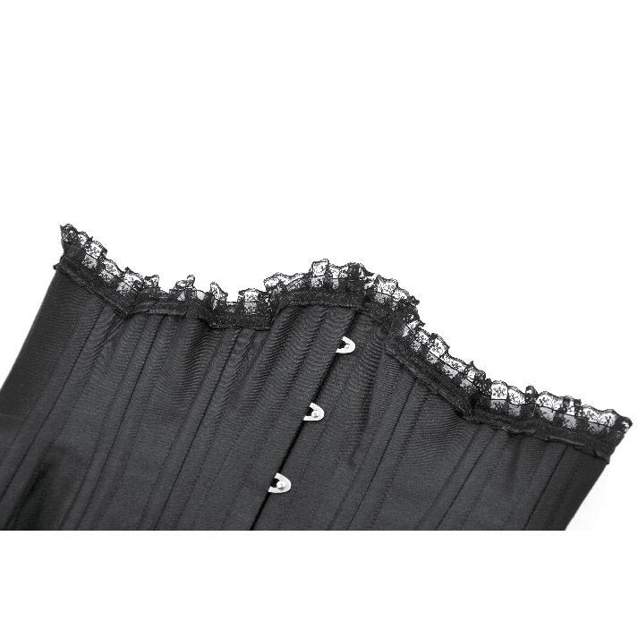 Corset long Talia Gothic Dark in Love avec baleines en métal