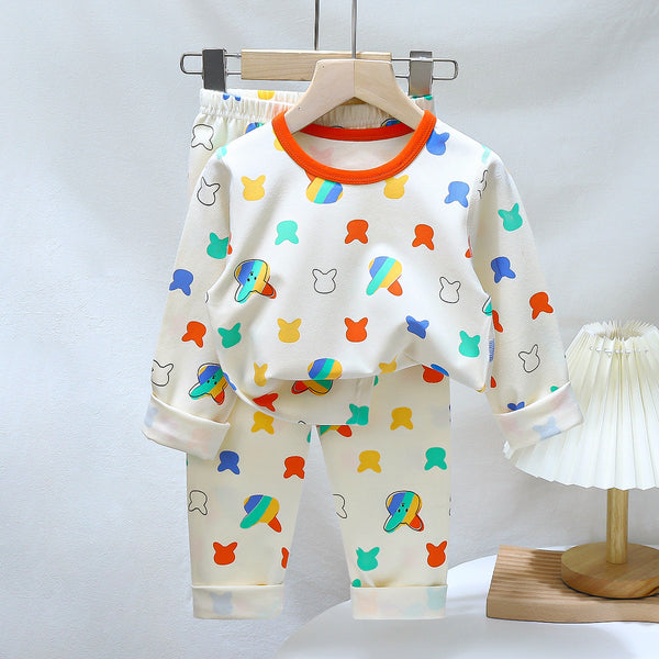 Children's Pajama Set Cotton For Baby Underwear Boys' Home Wear Girls' Long Johns Top & Bottom
