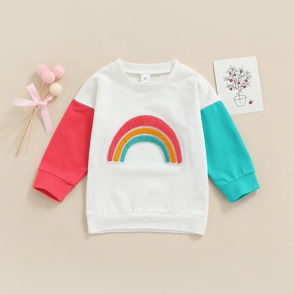 Children's Rainbow Contrast Panel Long Sleeve T-Shirt