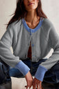 Women's Round Neck Knitwear Single Row Button Coat