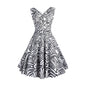 Retro Printed Maxi Sleeveless Dress Women