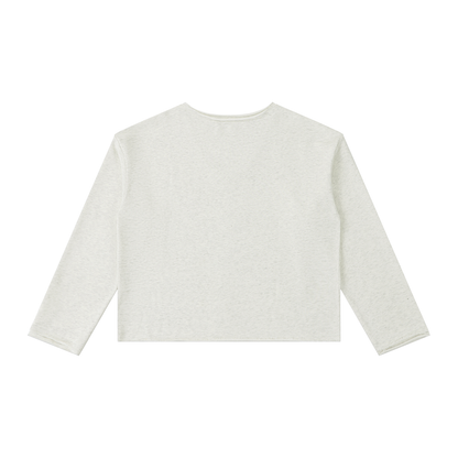 Women's Raw Hem Long Sleeve T-Shirt 310GSM