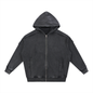 Snow Washed Tape Raw Edge Zip Hoodie 420GSM