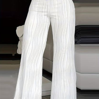 Solid Color Wide Leg Pants, Y2K High Waist Loose Pants For Every Day Women's Trousers