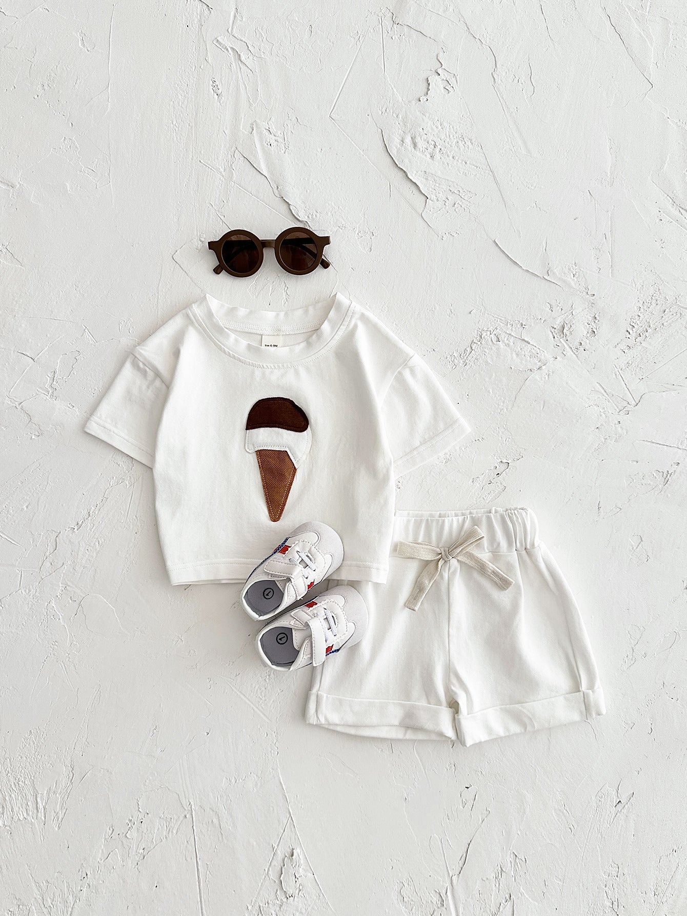 Baby Ice Cream Patch Short Sleeve Suit