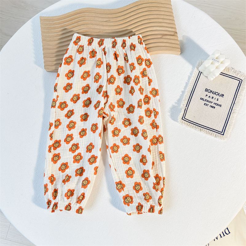 Children's Double-Layer Gauze Breathable Trousers