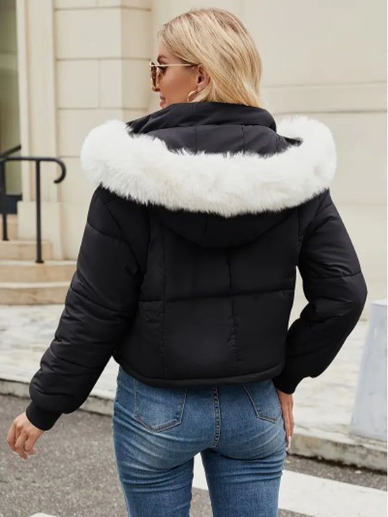 Women's Puffer Jacket With Faux