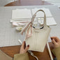 Western-style Bucket Bag With Silk Scarf For Women