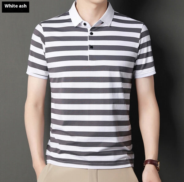 T-shirt polo rayé pour homme