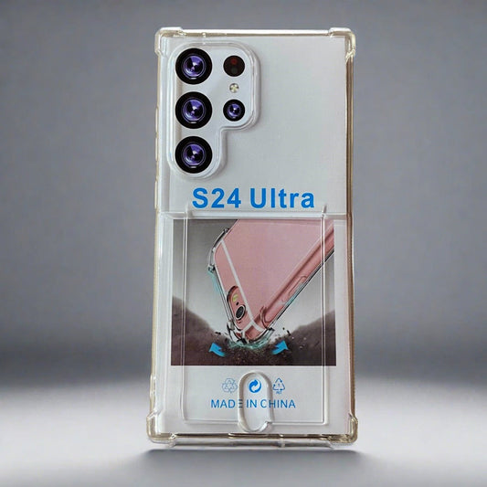 Soft TPU Clear Case With Card Slot - For Samsung S24 Ultra