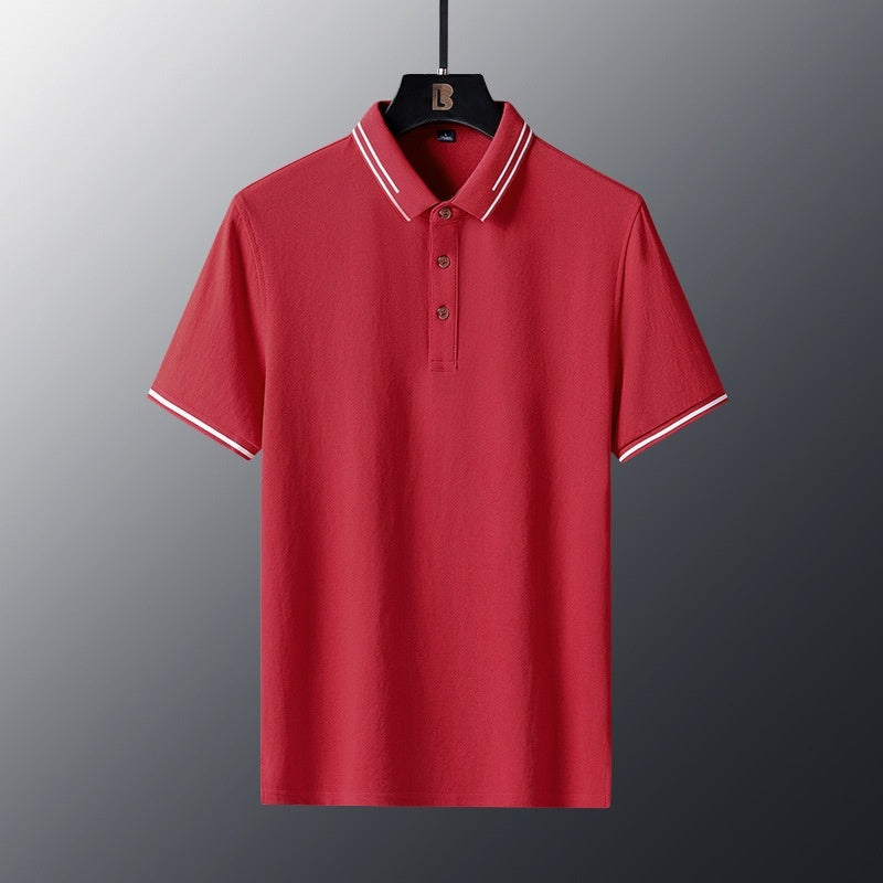 Anti-wrinkle Breathable Turn-down Collar Solid-color Shirt