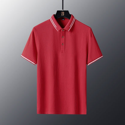 Anti-wrinkle Breathable Turn-down Collar Solid-color Shirt