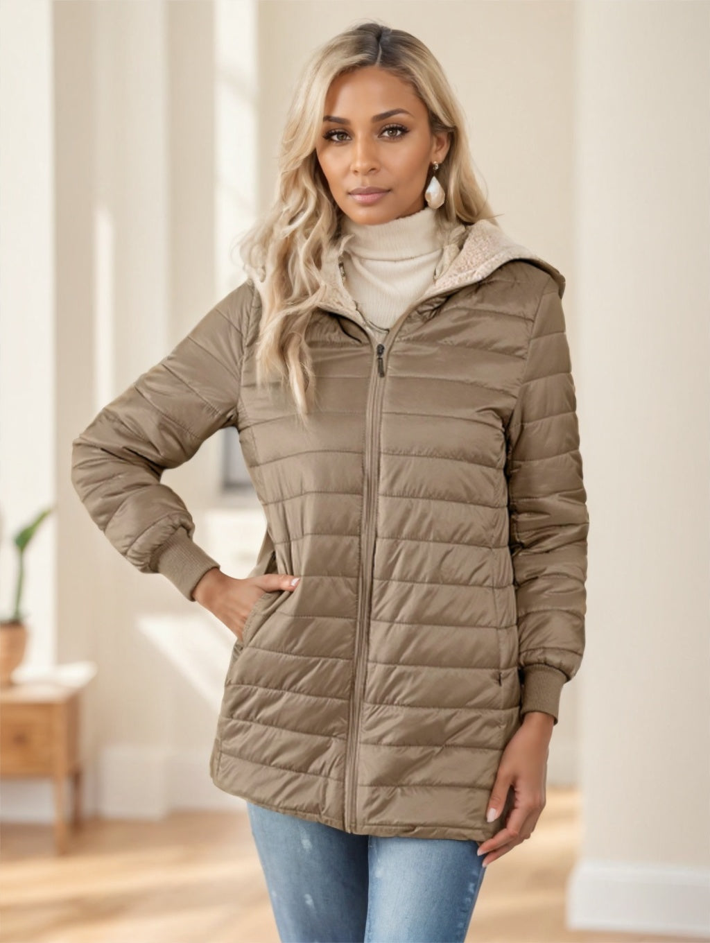 Aveloria Modichic Fleece Hooded Padded Coat