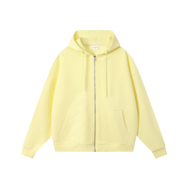 Loose Cotton Zip-Up Hoodie